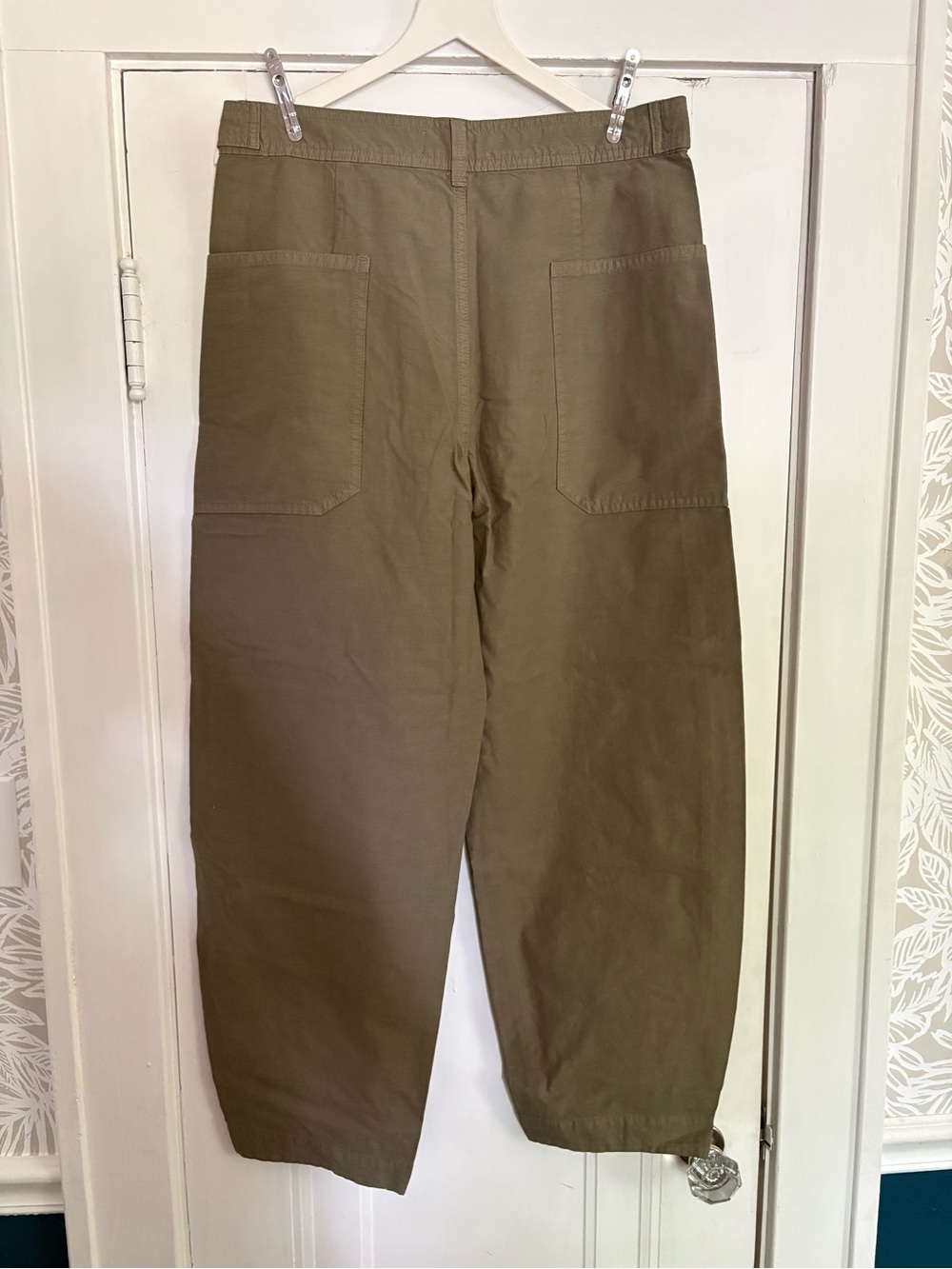 NWT EVERLANE The Fatigue Barrel Pant Kalamata Olive Green Cotton Linen Blend 6 - Picture 8 of 13